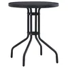 Image de Table de jardin Noir 60 cm Acier et verre