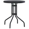 Image de vidaXL Table de jardin Noir 80 cm Acier et verre