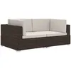 Image de vidaXL Hoekbanken 2 st met kussens poly rattan bruin47261