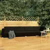 Image de Salon de jardin 4 pcs avec coussins résine tressée noir