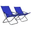 Image de Lot de 2 chaise Vidaxl en acier pliable H. 88 cm exterieur bleu