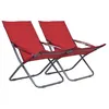 Image de Chaises pliables de plage lot de 2 Tissu Rouge