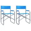 Image de Chaises de metteur en scène 2 pcs Acier Bleu