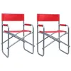 Image de Lot de 2 chaise vidaxl exterieur pliable H. 79 cm en acier rouge