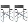 Image de vidaXL Chaises de metteur en scène lot de 2 Acier Gris47920