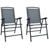 Image de Chaises de jardin pliables lot de 2 Textilène Gris
