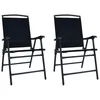 Image de Chaises de jardin pliables lot de 2 Textilène Noir