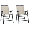 Image de Chaises de jardin pliables lot de 2 Textilène Crème