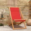 Image de Chaise de plage pliable Bois de teck solide rouge