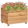 Image de vidaXL Lit surélevé 50x40x38 cm Bois massif de teck et acier 47421