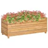 Image de vidaXL Lit surélevé 100x40x38 cm Bois massif de teck et acier 47422