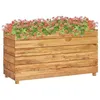 Image de vidaXL Lit surélevé 100x40x55 cm Bois massif de teck et acier 47425