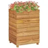 Image de vidaXL Lit surélevé 50x40x72 cm Bois massif de teck et acier 47427