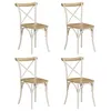 Image de Lot de 4 chaise vidaxl interieur non pliable en bois massif H. 84 cm blanc