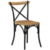 Image de Lot de 4 chaise vidaxl interieur non pliable H. 84 cm en bois massif noir