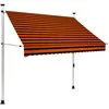 Image de vidaXL Auvent Manuel Rétractable Auvent de Terrasse Banne de Jardin Store de Balcon Auvent d'Extérieur Ombrage des Fenêtres 200 cm Orange et Marron 145836