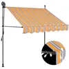 Image de vidaXL Luifel handmatig uitschuifbaar met LED 100 cm geel en blauw145848