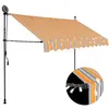 Image de vidaXL Luifel handmatig uitschuifbaar met LED 250 cm geel en blauw145851
