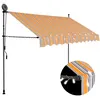 Image de vidaXL Luifel handmatig uitschuifbaar met LED 300 cm geel en blauw145852