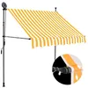 Image de vidaXL Luifel handmatig uitschuifbaar met LED 100 cm wit en oranje145855