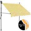 Image de vidaXL Luifel handmatig uitschuifbaar met LED 150 cm wit en oranje145856