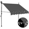 Image de vidaXL Luifel handmatig uitschuifbaar met LED 150 cm antracietkleurig145863