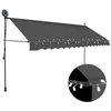 Image de vidaXL Auvent Manuel Rétractable avec LED Store de Terrasse Auvent de Jardin Auvent de Balcon Extérieur Ombrage des Fenêtres 350 cm Anthracite