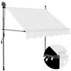 Image de vidaXL Luifel handmatig uitschuifbaar met LED 100 cm cràmekleurig145869