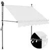 Image de vidaXL Luifel handmatig uitschuifbaar met LED 200 cm cràmekleurig145871