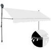 Image de vidaXL Luifel handmatig uitschuifbaar met LED 350 cm cràmekleurig145874