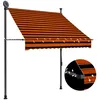 Image de vidaXL Luifel handmatig uitschuifbaar met LED 150 cm oranje en bruin145877