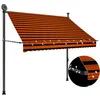 Image de vidaXL Luifel handmatig uitschuifbaar met LED 200 cm oranje en bruin145878