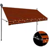 Image de vidaXL Luifel handmatig uitschuifbaar met LED 300 cm oranje en bruin145880