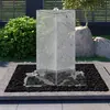 Image de Fontaine de Jardin Avec Pompe, Acier Inoxydable, 76 cm, Triangulaire