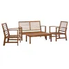 Image de Ensembles de bancs. canapes et tables de jardin vidaxl bois massif bois 4 personnes 100.0 x 50 x 33 4 pieces