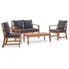 Image de Ensembles de bancs. canapes et tables de jardin vidaxl bois massif 4 personnes 100.0 x 50 x 33 cm 4 pieces
