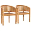 Image de Lot de 2 chaise vidaxl H. 86 cm empilable non pliable en teck exterieur bois