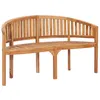 Image de Banc de jardin en forme de banane 151 cm Teck solide