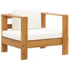 Image de vidaXL Chaise de jardin - Bois d'acacia solide - Avec coussin crème