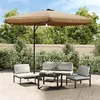 Image de vidaXL Parasol met stalen paal 300 cm taupe47315