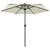 Image de vidaXL Parasol met LED-verlichting en aluminium paal 270 cm zandwit47353