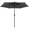 Image de vidaXL Parasol met LED-verlichting en aluminium paal 270 cm antraciet47354