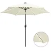 Image de vidaXL Parasol met LED-verlichting en aluminium paal 300 cm zandwit47361
