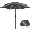 Image de vidaXL Parasol met LED-verlichting en aluminium paal 300 cm antraciet47362