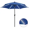 Image de vidaXL Parasol met LED-verlichting en aluminium paal 300 cm azuurblauw47367