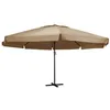 Image de Parasol droit vidaxl rond mat en aluminium toile en polyester