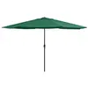 Image de Parasol droit toile en polyester rectangulaire 390 x 247 vidaxl mat en metal