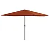 Image de Parasol droit rectangulaire toile en polyester 390 x 247 mat en metal vidaxl