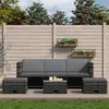 Image de Salon de jardin modulable Vidaxl resine tressee gris 4 pieces 75 x 66 x 65 4 personnes