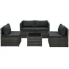 Image de Salon de jardin Vidaxl resine tressee gris 5 pieces 60 x 60 x 60 4 personnes